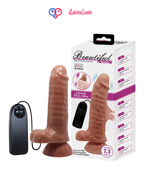 Bailey Glide & Slide Realistic Skin Dildo with Vibration