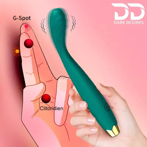G- SPOT Slim Wand for female vibrator low sound rechargeable green color loveluxtoys
