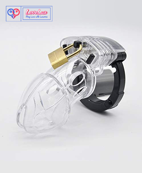 Male Chastity Lock Adult Sex Toy with Three Extended Pads for Adjusting The Distance Between The Cage and The Ring