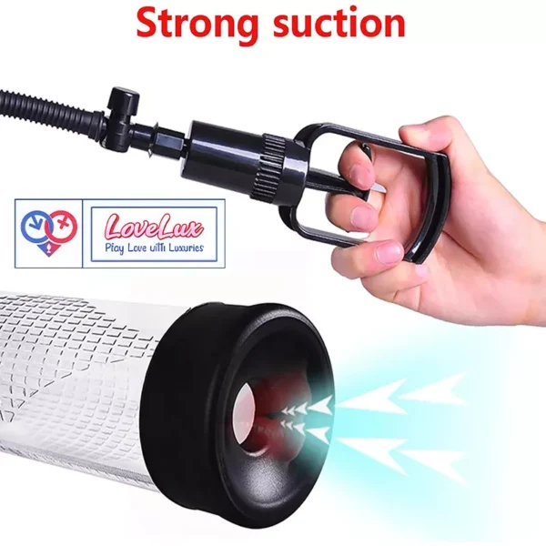 Manual Penis Enlargement Pump with Clear Cylinder Adjustable Vacuum Suction cock Enlargement loveluxtoys