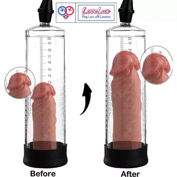 Manual Penis Enlargement Pump with Clear Cylinder Adjustable Vacuum Suction cock Enlargement loveluxtoys