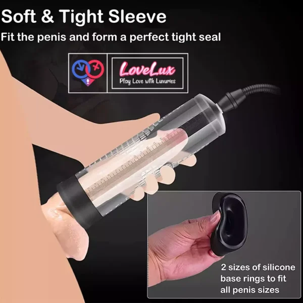 Manual Penis Enlargement Pump with Clear Cylinder Adjustable Vacuum Suction cock Enlargement loveluxtoys