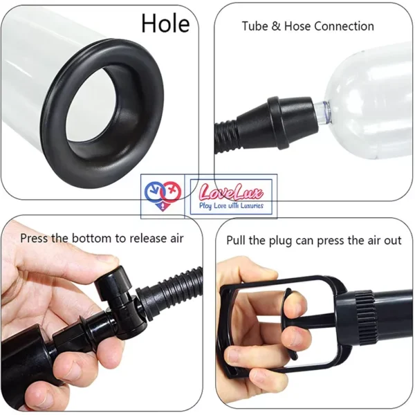 Manual Penis Enlargement Pump with Clear Cylinder Adjustable Vacuum Suction cock Enlargement loveluxtoys