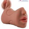 Men 2 in 1 realistic feel masturbator with vagina and mouth design