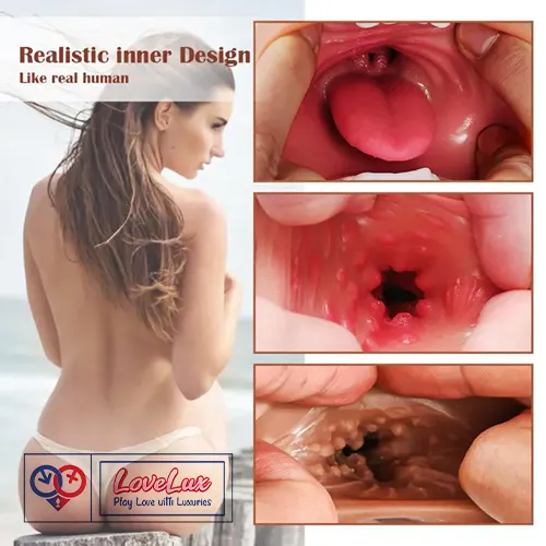 3 in 1 pocket pussy Vagina, Ass & Mouth masturbator cup with realistic tight design for men. India By Loveluxtoys.com
