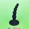 silicone anal beads butt plug with Suction base black color in India by LoveLuxToys
