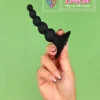 silicone anal beads butt plug with Suction base black color in India by LoveLuxToys