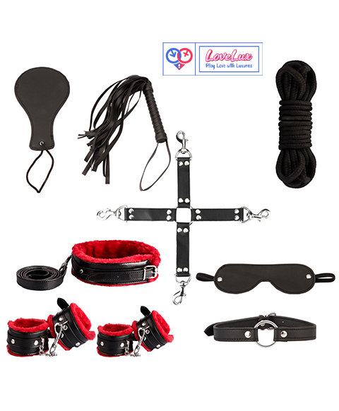 10 Piece Premium BDSM Set Red & Black