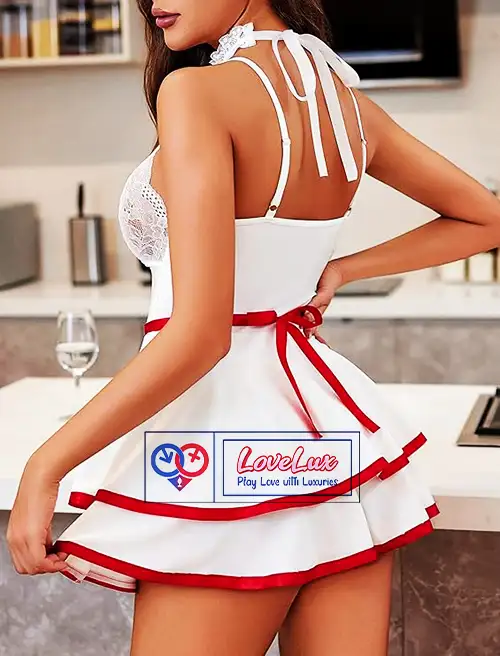 nurse roleplay lingerie outfit back side india by LoveLuxToys