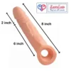 8 inch double hole penis sleeve silicone solid tip extender sleeve Flesh Color India LoveLuxToys