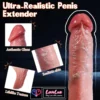 9 inch double hole penis sleeve realistic silicone penis sleeve skin tone India by loveluxtoys.com