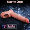 9 inch double hole penis sleeve realistic silicone penis sleeve skin tone India by loveluxtoys.com