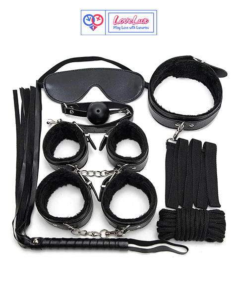 7 Piece Premium BDSM Set Black