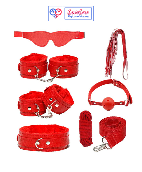 7 Piece Premium BDSM Set Red