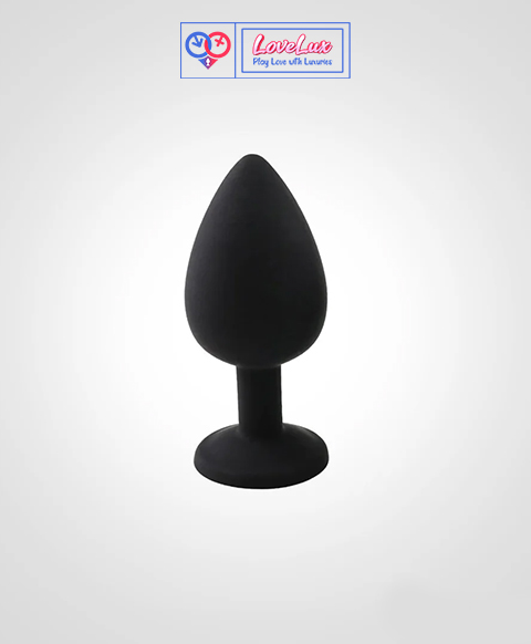 Silicon Anal Plug Suction Black - Large