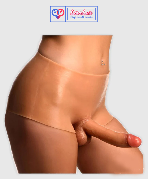 Wearable Strap-on Silicone Panty with Solid Dildo