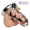 detained Stainless Steel Chastity Cage Locking Penis Bondage Cock Cage for Men from loveluxtoys