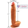 12 Inch Extra Long huge Realistic Strap-On Dildo Flesh Tone Silicone India by LoveLuxToys