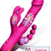 3 in 1 rabbit vibrator anal beads dildo 10 mode dual stimulation vibrator Pink Color India by LoveLuxToys