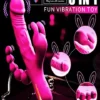 3 in 1 rabbit vibrator anal beads dildo 10 mode dual stimulation vibrator Pink Color India by LoveLuxToys