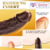 4-in-1 Remote Control 9 inch Strap-On Dildo Thrusting, Vibrating, swinging, Heating Massager Brown Tone India By LoveLuxToys