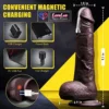 4-in-1 Remote Control 9 inch Strap-On Dildo Thrusting, Vibrating, swinging, Heating Massager Brown Tone India By LoveLuxToys