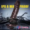 4-in-1 Remote Control 9 inch Strap-On Dildo Thrusting, Vibrating, swinging, Heating Massager Brown Tone India By LoveLuxToys