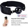 BDSM Bondage Restraint Kit Ball Gag Breathable, Wrist Cuffs & Collar couple Set black Color india By LoveLuxToys