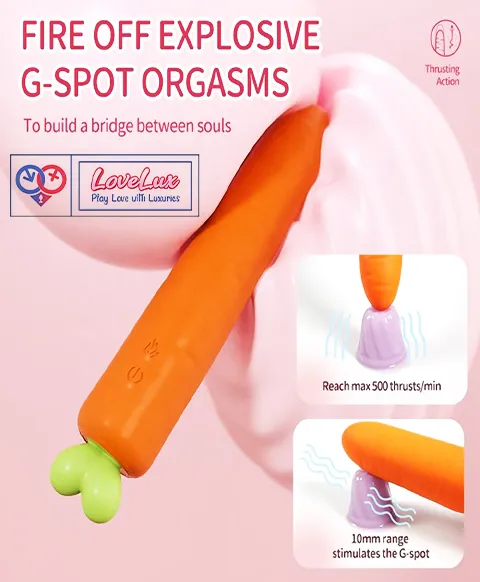 Heating Carrot Thrusting Silicone Dildo Vibrator For Women,Liquid Silicone Sex Toy Vibrator For G Spot Stimulation - Buy Carrot Dildo Vibrator thrusting Dildo Vibrator silicone Dildo Product on LoveLuxToys