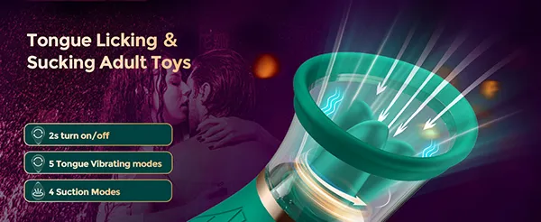 clitoral suction tongue licking vibrator clitoral stimulator Massager Dark Green India by LoveLuxToys