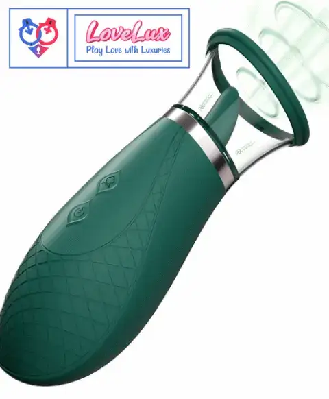 clitoral suction tongue licking vibrator clitoral stimulator Massager Dark Green India by LoveLuxToys