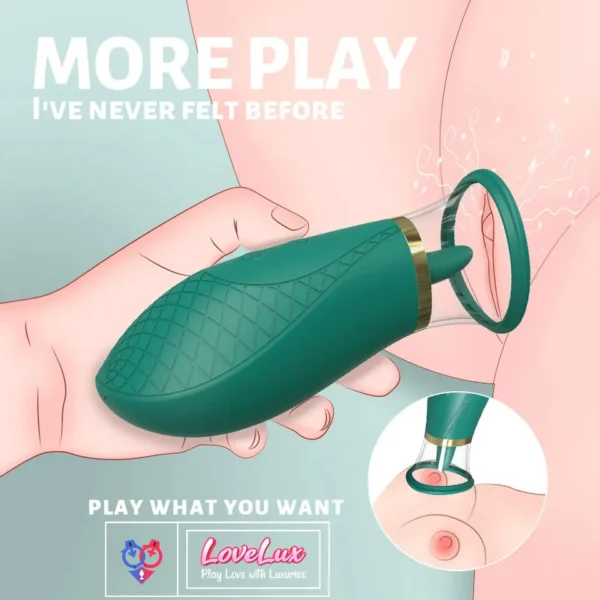 clitoral suction tongue licking vibrator clitoral stimulator Massager Dark Green India by LoveLuxToys