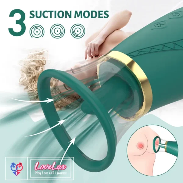 clitoral suction tongue licking vibrator clitoral stimulator Massager Dark Green India by LoveLuxToys