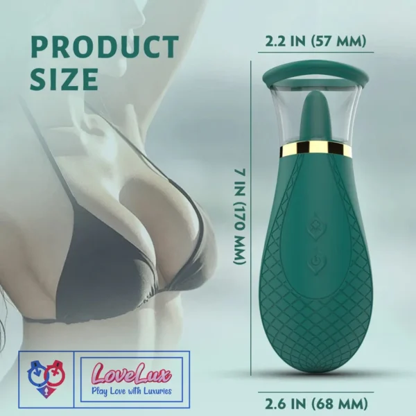 clitoral suction tongue licking vibrator clitoral stimulator Massager Dark Green India by LoveLuxToys