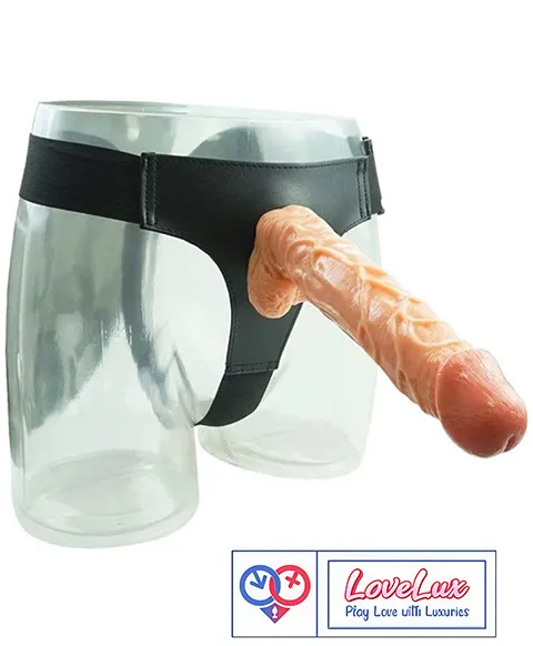 Lance 10 Inch Strap-On Dildo skin tone Strong Suction Base with Adjustable Belt India By LoveLuxToys
