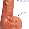 7 inch realistic dildo suction cup & balls with skin tone India by LoveLuxToys