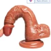 7 inch realistic dildo suction cup & balls with skin tone India by LoveLuxToys
