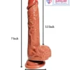 7 inch realistic dildo suction cup & balls with skin tone India by LoveLuxToys