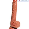 7 inch realistic dildo suction cup & balls with skin tone India by LoveLuxToys