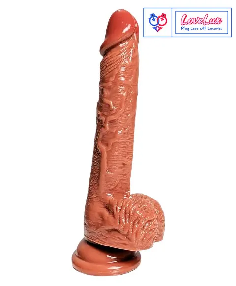7 inch realistic dildo suction cup & balls with skin tone India by LoveLuxToys