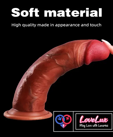 realistic sliding skin soft silicon dildo suction cup without balls India by LoveLuxToys