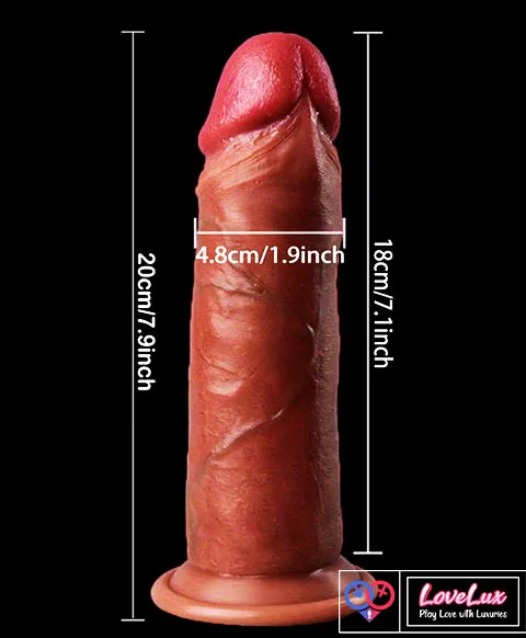 realistic sliding skin soft silicon dildo suction cup without balls India by LoveLuxToys