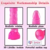 Pink color Jelly Strap-On Dildo with balls 8 Inch premium adjustable belt in India by LoveLuxToys