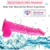 Pink color Jelly Strap-On Dildo with balls 8 Inch premium adjustable belt in India by LoveLuxToys