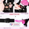 Pink color Jelly Strap-On Dildo with balls 8 Inch premium adjustable belt in India by LoveLuxToys