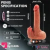 Automatic Thrusting Heated Vibrating Dildo with Licking Tongue 9 inch Strap-on dildo skin tone India by LoveLuxToys