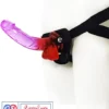 Twin Colour Pink red Jelly Strap-On Dildo without ball 9 Inch premium adjustable belt in India by LoveLuxToys