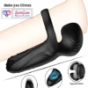 3 in 1 silicone cock ring vibrating penis cock ring Black Color India by LoveLuxToys