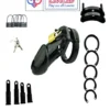 Soft Silicone Male Chastity Cage Locking Device with 5 Adjustable Rings Black Color In India By LoveLuxToys