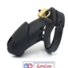 Soft Silicone Male Chastity Cage Locking Device with 5 Adjustable Rings Black Color In India By LoveLuxToys